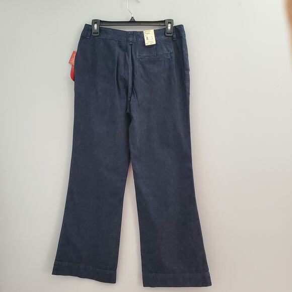 Chaps Women's Dark Blue Wide Leg Lightweight Jeans Size 4P - Picture 2 of 7